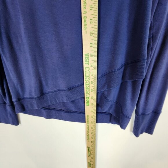 Athleta Criss Cross Sweatshirt Lightweight Cozy Layer Sweatshirt Marl Grey Blue - Picture 8 of 10